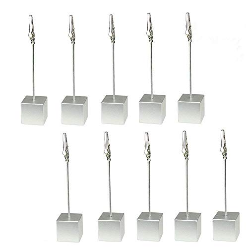 Silver Cube Memo Clip Holders 10Pcs - Desk Office Paper & Photo Holders