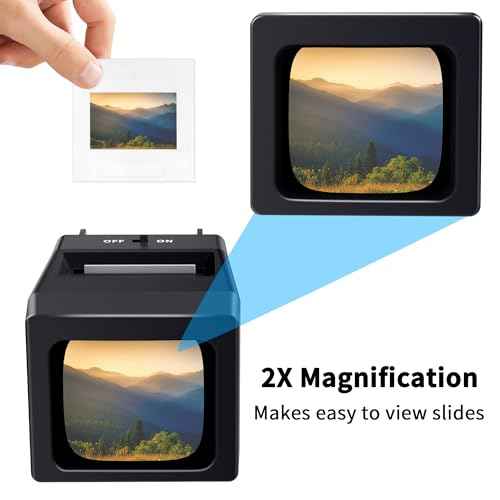 35mm Slide Viewer, 2X Magnification Slide Viewer for Viewing 35mm Slides, Slide Projector for Old Slides (2AAA Batteries Included)