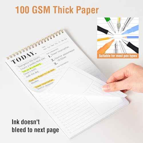 Forvencer To Do List Notepad (6.5 x9.8), To Do List Notebook for Work, Undated Daily Planner Organizer for Tasks Checklist & Goal Planning, To Do List Perfect for Office, School, Cute