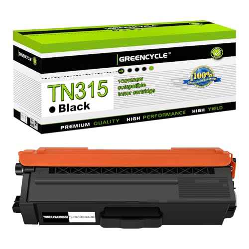 greencycle 1 Pack TN315 TN315BK Black Toner Cartridge Replacement Compatible for Brother TN-315 HL-4150cdn HL-4570cdw HL-4570cdwt MFC-9460cdn MFC-9560cdw MFC-9970cdw Printers