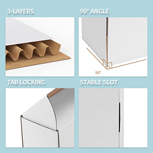 WIFTREY 50 Pack 7x5x4 Shipping Boxes for Small Business Packing, White Corrugated Cardboard Mailer Boxes for Shipping Mailing