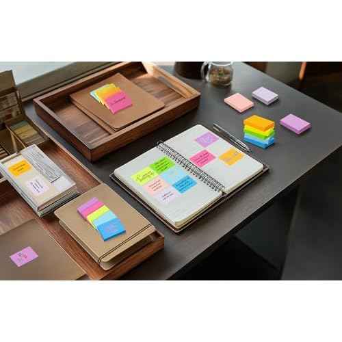 (54 Pads) Mini Sticky Notes 1.5x2 in, 9 Colors Bright Strong Adhesive Post, Suitable for School, Home, Office, Clean Removal