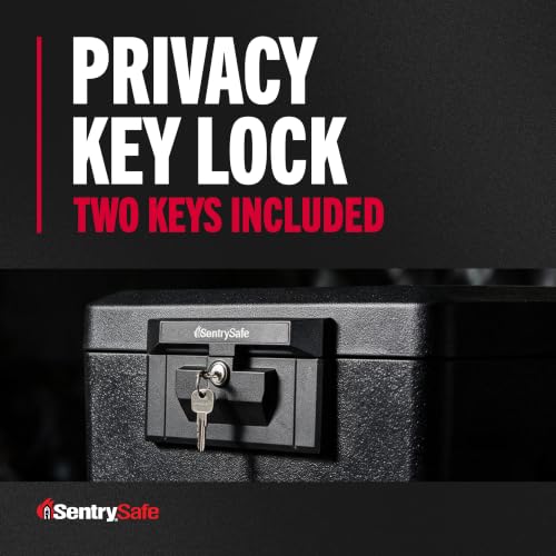 SentrySafe Black Fireproof Document Box with Key Lock, 0.61 Cu Ft