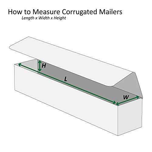 Boxes Fast BFM1242 Corrugated Cardboard Mailers, 12 x 4 x 2 Inches, Tuck Top One-Piece, Die-Cut Shipping Cartons, Large White Mailing Boxes (Pack of 50)