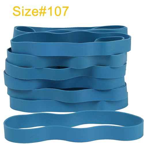 Rubber Bands Size#107 Heavy Duty Big Wide rubber band 30PCS Elastic Bands for Office Supply Trash Can File Folders Litter Box Rubber Bands (Blue)
