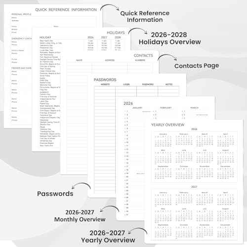 2026-2027 Monthly Planner/Calendar - 2 Year Calendar 2026-2027, Jan. 2026 - Dec. 2027, 9'' ¡¿ 11'', 24 Months Planner with Embossed Cover, Inner Pocket, Premium Paper, Elastic Closure