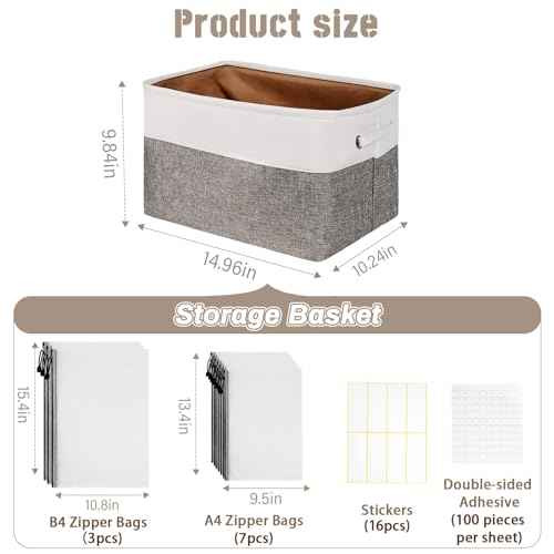 2 Pack Board Game Storage Containers with 10PCS Zipper Bags, DIY Stickers and Adhesive, Board Game Organizers and Storage Bags for Board Games, Puzzles, Toys, Video Game Office Supplies (Gray)