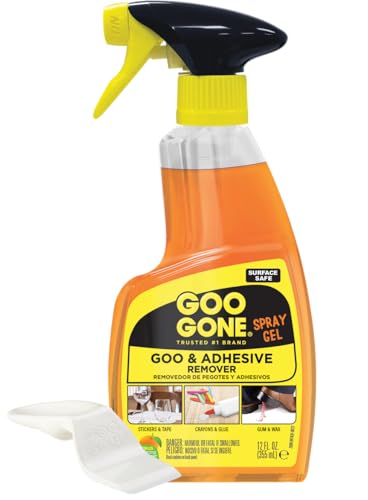 Goo Gone Adhesive Remover Spray Gel 12 Oz with Scraper - Surface Safe & Drip-Free