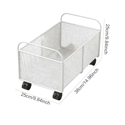 AFXGUSD White Rolling File Cart Under Desk Storage, Compact Office/Home Organizer