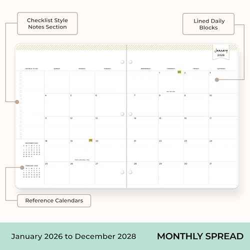 Blue Sky Day Designer 24 Month 2026 Monthly Planner Calendar, January 2026 - December 2027, 8.5" x 11", Flexible Cover, Stapled Binding, Orange Blossom Mint
