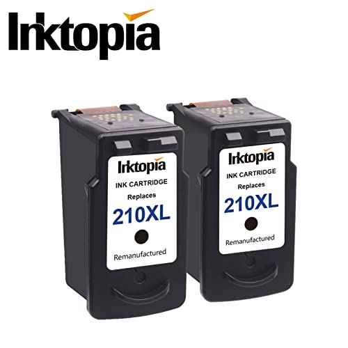 2 Pack Remanufactured Ink Cartridge Replacement for Canon PG 210XL (2 Black) Comptaible for Canon MP495 MP250 MX320 MX410 iP2702 MP280 MX340 MX330 MP240 iP2700 MX420 MP270 MX360 MP490 MP480 MX350 ect