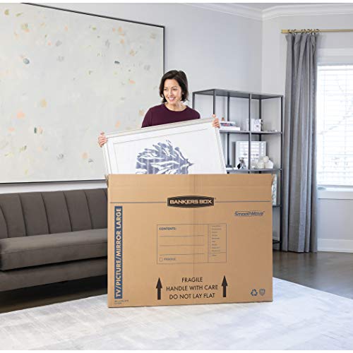 Bankers Box Large 4-Pack Moving Boxes for 55" TV, Pictures & Mirrors