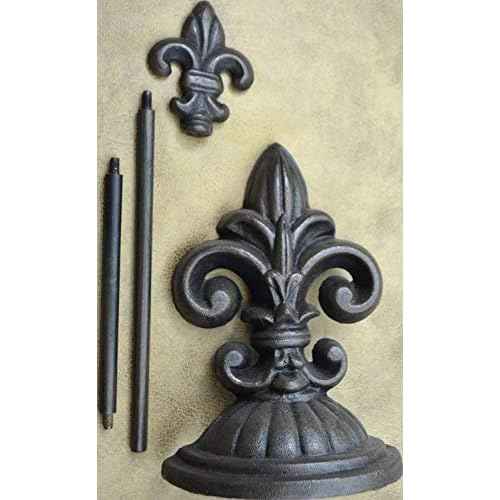 Lulu Decor, Fleur De Lis Door Stop with Handle (Antique Black Rod)
