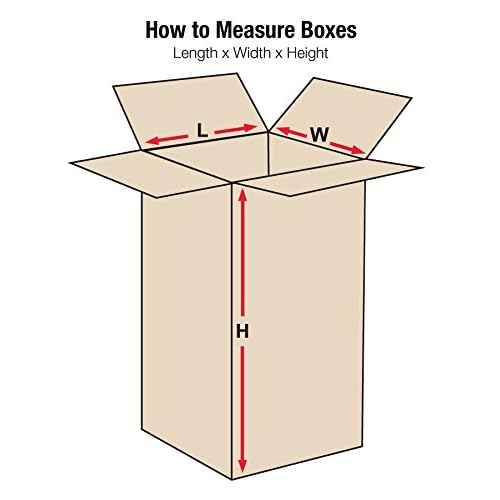 Aviditi 8814 Tall Corrugated Cardboard Box 8" L x 8" W x 14" H, Kraft, for Shipping, Packing and Moving (Pack of 25)