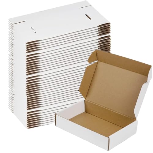 White-9x6x2 Shipping Boxes, 50 Pack Corrugated Cardboard Packaging for Small Business