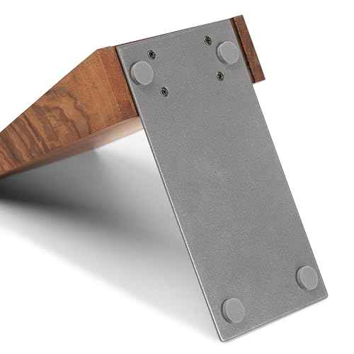 TILISMA Book Ends for Shelves - Handmade Wooden Bookends with Metal Base, Walnut Tree - Sturdy Book Holders for Heavy Books - Fancy Modern Decorative Book Accessories to Hold Books Firmly on Bookshelf