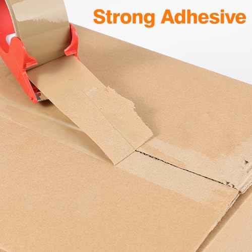 Brown Packing Tape 24 Rolls Heavy Duty Packing Tape with 3 Dispenser - 2.5mil x 1.88" x 60Y Strong Adhesive Packaging Tape for Carton Sealing, Shipping, Mailing & Storage
