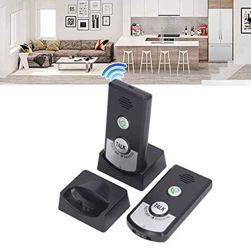 Voice Intercom Doorbell 2 Way Talk for Caregiver and Nurse Pager System (Black)