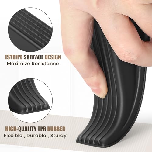 Crosize 5 Pack Rubber Door Stops Non-Slip for 0.2–1.1in Gaps, Black