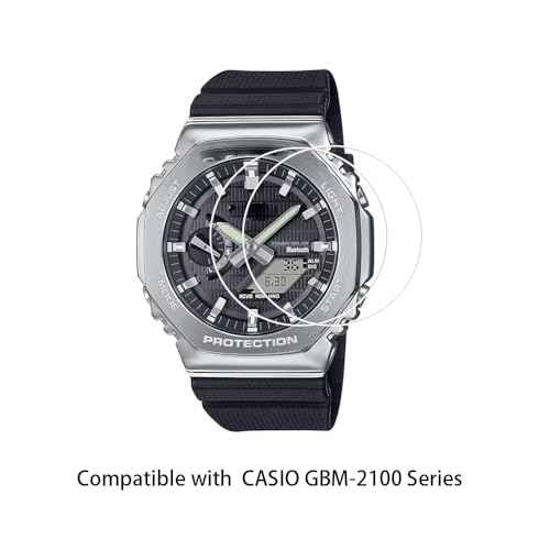 Walieoka Screen Protector Compatible with Casio GBM-2100 Series,9H Hardness Tempered Glass Protective film,Scratch Resistant Crystal Clear [ 2 Pack]