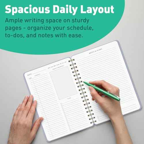 Sweetzer & Orange Daily Planner Notebook ? Undated Two-Page Daily Layout with Hourly Schedule, To-Do List, Priorities, and Notes ? 6.5" x 9.5" Spiral Bound Productivity Organizer ? 160 Pages