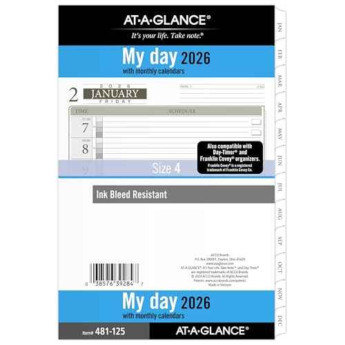 AT-A-GLANCE 2026 Planner, Daily, 5-1/2" x 8-1/2", Desk Size 4, One Page Per Day Refill, Loose-Leaf (481-125-26)