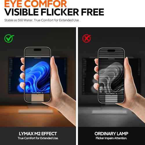 LYMAX Monitor Light Bar: Flat/Curved Screen LED Lights - Eye Caring Desk Lamp with Auto-dimming for Home/Office/Study/Gaming