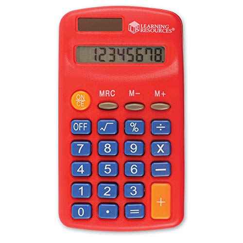 Learning Resources Rainbow Calculators, Basic Solar Powered Calculators, Teacher Set of 10 Calculators, Ages 3+