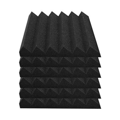 VEVOR Acoustic Foam Panels, 36 Pack 12 x 12 x 2 inches, High Density Soundproof Wall Panels,Fire-Resistant Acoustic Panels,Sound Dampening Absorbing Panels for Studio Wall and Ceiling,Black