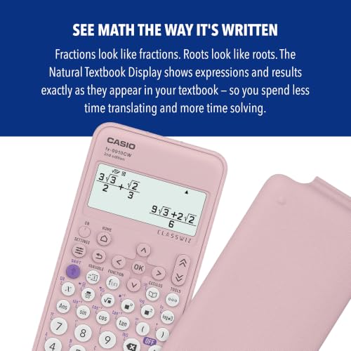 Casio FX-9910CW-PK-W-IT Scientific Calculator with Natural Textbook Display