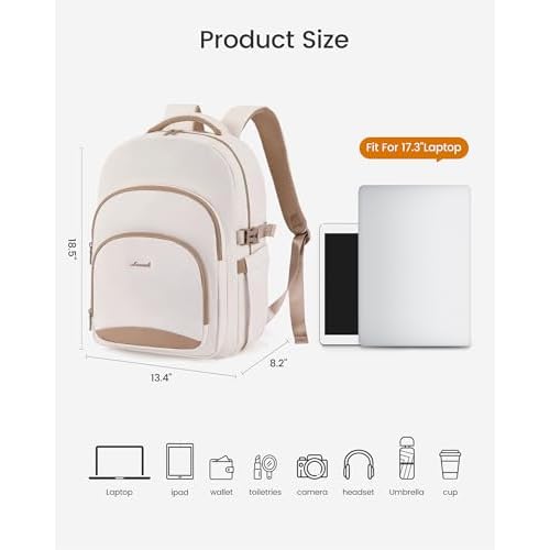 LOVEVOOK Laptop Backpack for Women, 17-Inch Work Backpack, Back to School Bookbag for College Student Teen Girls, Casual Personal Item Travel Bag Business Computer Daypack for Teacher Nurse, Gift