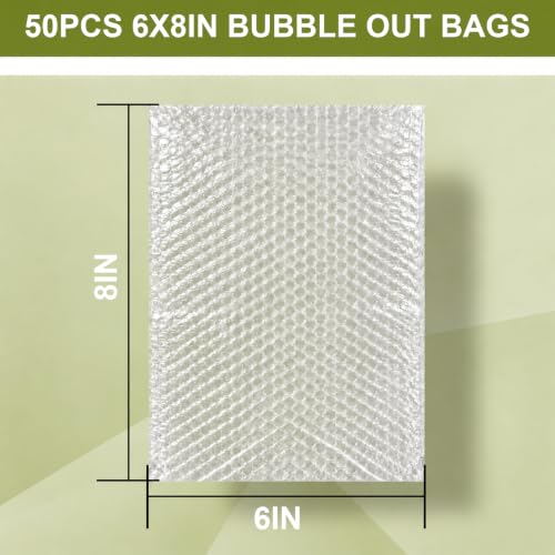 50PCS 6x8 Inch Bubble Pouches - Shockproof Cushioning Protection Bags