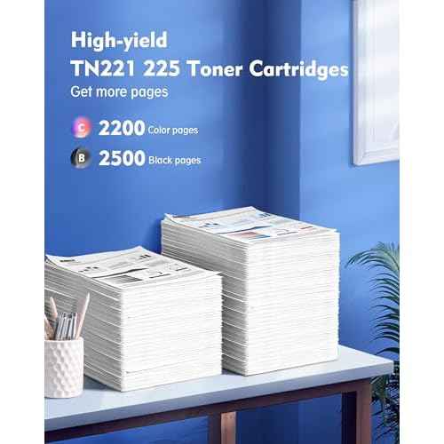 TN221 Toner Cartridges 4 Pack TN225 - Replacement for Brother tn221 tn221bk tn225 Compatible with Brother MFC-9130CW Toner Cartridge, HL-3170CDW Toner Cartridge, HL-3140CW MFC-9330CDW Printer