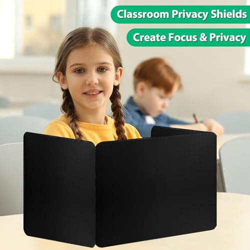 Desk Privacy Dividers 24-Pack — Waterproof Corrugated Plastic Folders for Classroom & Office