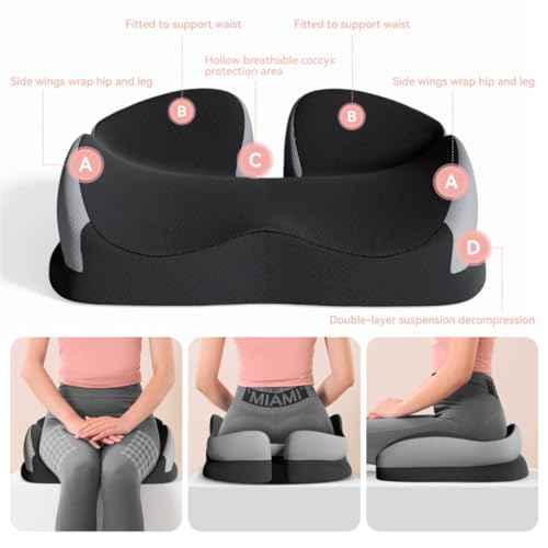 Seat Cushions for Office Chairs Wheelchair Cushion for Long Sitting Back Pain£¬Memory Foam Seat Car Computer Desk Chair Cushion£¬Coccyx Cushion for Tailbone Pain Relief Cushion Office Chair Butt Pillow