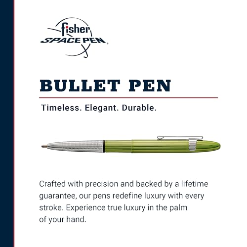 Fisher Space Pen Aurora Borealis Bullet Space Pen, Ballpoint, Lime Green, Black Ink, Pocket Clip, Gift Box