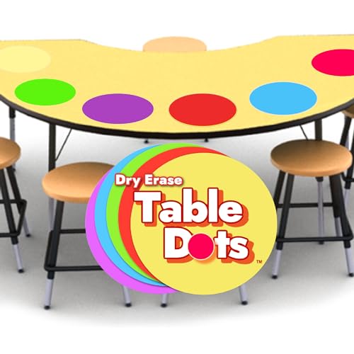 10 Pack Large 12-Inch Classroom Dry Erase Table Dots in 5 Bright Colors – Removable Whiteboard Stickers for Teachers