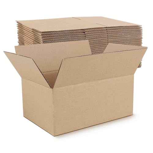 Mat Board Center, 10x8x6 Inches Shipping Boxes for Mailing Moving Packaging, 25 Pack Corrugated Cardboard Boxes for Small Business, Kraft