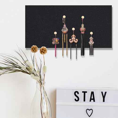 Cork Board 17"x 8" Self-Adhesive Black Cork Board, 1/2" Thick Cork Boards, 12 Pack Black Bulletin Board (4320BK-12mm-12p)