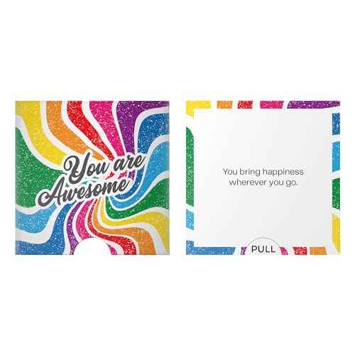Dessie Awesome Mini Encouragement Cards - 40 Unique Cards w/Inspirational Messages, 2.5" x 2.5". Employee & Teacher Appreciation Gifts in Bulk