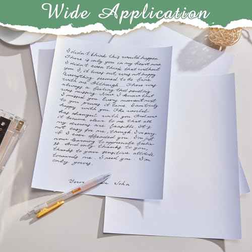 Jutom 400 Sheets Shimmer Cardstocks 8.5 x 11 Inch Pearl White Metallic Paper 80lb 230gsm Double Sided Printer Paper for Wedding Birthday Craft Certificate DIY Card Making