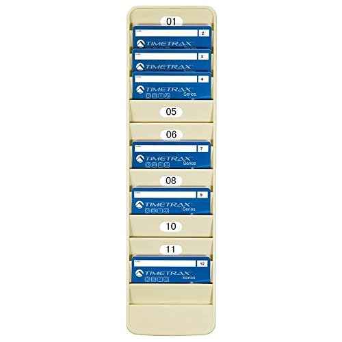 Pyramid Time Systems 500-12 Badge Rack, 12 Pockets, Lightweight Durable Plastic, Keeps Swipe Cards, Proximity Badges & Other Identification Cards Organized, Includes self-Adhesive Number Labels
