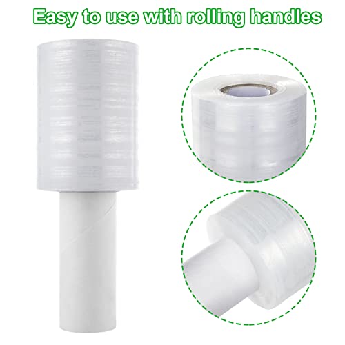 6-Pack 80 Gauge Heavy Duty Stretch Wrap Film for Moving & Storage, 4" x 1000 ft