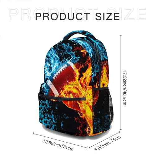 3pcs Bright Ice & Fire Dragon Backpack Set, Multi-functional Laptop Bag 17in Water Resistant Travel Daypack, Large Capacity Double Shoulder Backpack With Lunch Bag (Bright Ice & Fire Dragon