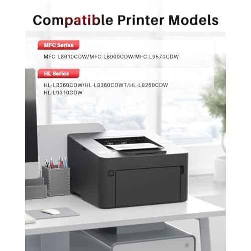 TN433 TN-433 Toner Cartridge Replacement Compatible for TN 433 TN-431 Work for MFC-L8610CDW MFC-L8900CDW HL-L9310CDW HL-L8260CDW HL-L8360CDW Printer(4 Pack,Black Cyan Magenta Yellow)