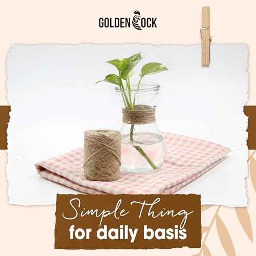 2mm - 164FT Natural Jute Twine Rope String - for Crafts Gardening Plant Accessories Gift Wrapping, Arts Packing Material Christmas Twine Bulk Wedding Decor