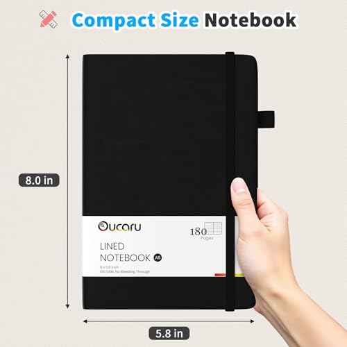 Oucaru Lined Journal Notebook, 8 Pack, 180 Pages, A5 Journals for Writing, 100 GSM Thick Paper, Small Notebooks Daily Journal for Women Men Work, Business, School, Travel Supplies
