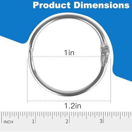 125 Pack Loose Leaf Binder Rings, 1 inch Small Binder Rings, Index Card Rings, Metal Nickel Plated Book Rings for School, Home, Office - Silver
