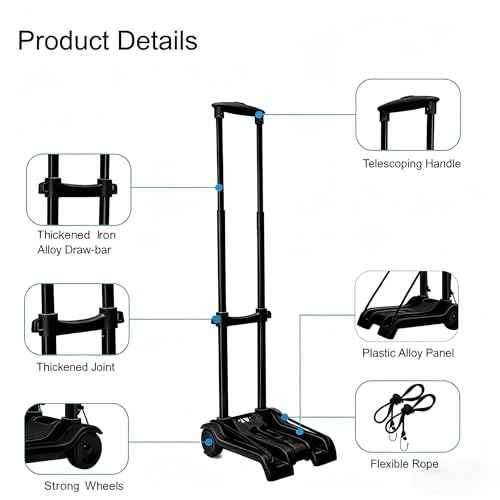 100LBS Foldable cart with Wheels,Folding Utility cart,Portable Dolly,Folding Hand Truck,Moving Dolly,Collapsible Luggage cart,Trolly cart with Wheels,Shopping Trolley with Separable Bag