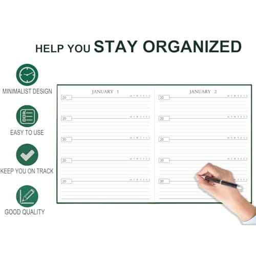 Hard Cover 5 Year Journal | The Easiest to Use Five Year Journal | Quick and Easy Five Year Daily Journal System | 8.5'' x11'', Green